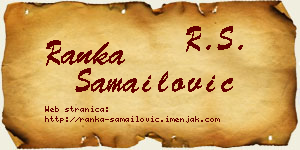 Ranka Samailović vizit kartica